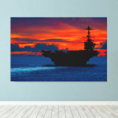 US VLIEGTUIG CARRIER - CVN-73 40x60 Canvas Afdruk (Insitu (Houten vloer))