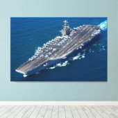 US VLIEGTUIG CARRIER - CVN-74 32x48 Canvas Afdruk (Insitu (Houten vloer))