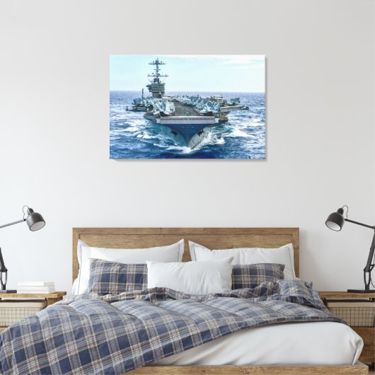 US VLIEGTUIG CARRIER - CVN-75 24x36 Canvas Afdruk (Insitu (Slaapkamer))