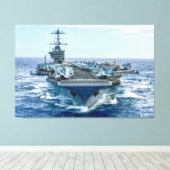 US VLIEGTUIG CARRIER - CVN-75 40x60 Canvas Afdruk (Insitu (Houten vloer))