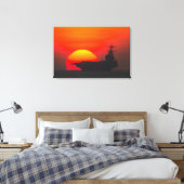 US VLIEGTUIG CARRIER - CVN-77 24x36 Canvas Afdruk (Insitu (Slaapkamer))