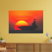 US VLIEGTUIG CARRIER - CVN-77 24x36 Canvas Afdruk (Insitu (Woonkamer))