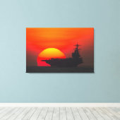 US VLIEGTUIG CARRIER - CVN-77 24x36 Canvas Afdruk (Insitu (Houten vloer))