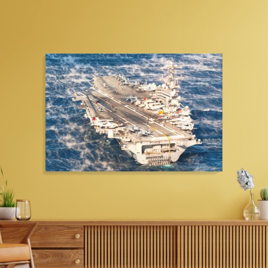 US VLIEGTUIG CARRIER - CVN-77 24x36 Canvas Afdruk (Insitu (Woonkamer))