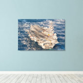US VLIEGTUIG CARRIER - CVN-77 24x36 Canvas Afdruk (Insitu (Houten vloer))