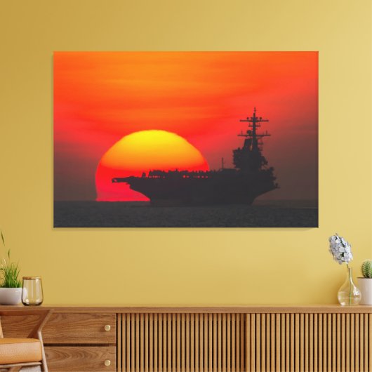 US VLIEGTUIG CARRIER - CVN-77 32x48 Canvas Afdruk (Insitu (Woonkamer))