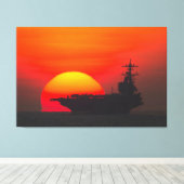 US VLIEGTUIG CARRIER - CVN-77 40x60 Canvas Afdruk (Insitu (Houten vloer))