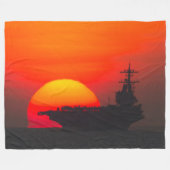 US VLIEGTUIG CARRIER - CVN 77 FLEECE DEKEN (Voorkant (Horizontaal))