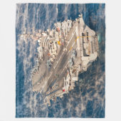 US VLIEGTUIG CARRIER - CVN 77 FLEECE DEKEN (Voorkant)