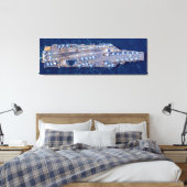US VLIEGTUIG CARRIER - CVN 78 (48x16 inch) Canvas Afdruk (Insitu (Slaapkamer))