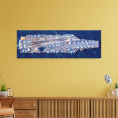 US VLIEGTUIG CARRIER - CVN 78 (48x16 inch) Canvas Afdruk (Insitu (Woonkamer))
