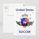 US Voetbal geschenken USA Voetbal embleem briefkaa Briefkaart (Voorkant / Achterkant)