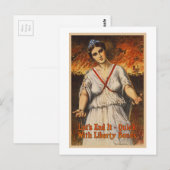 US War Bonds Let's End It Quick WI Propaganda Briefkaart (Voorkant / Achterkant)
