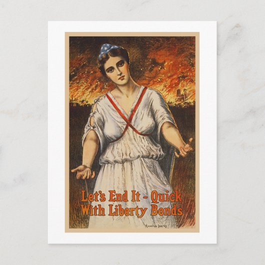 US War Bonds Let's End It Quick WI Propaganda Briefkaart (Voorkant)