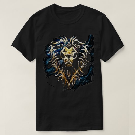 US Warcraft +Logo Alliance Saturated 01 Black T-shirt (Design voorkant)