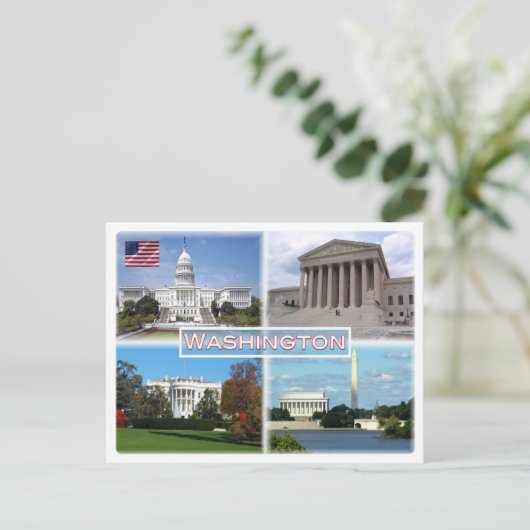 US Washington - Capitol - Hooggerechtshof Briefkaart (Staand voorkant)