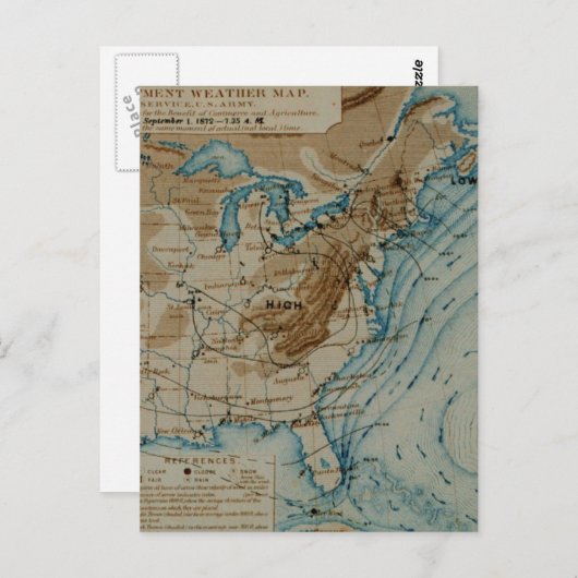 US Weather Map Briefkaart (Voorkant / Achterkant)