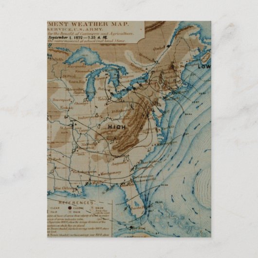 US Weather Map Briefkaart (Voorkant)