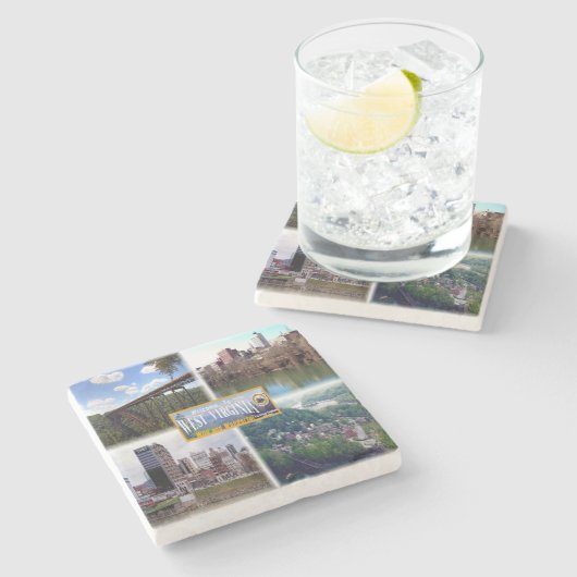 US West Virginia - New River Gorge Bridge - Stenen Onderzetter (Zijkant)