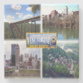 US West Virginia - New River Gorge Bridge - Stenen Onderzetter (Voorkant)