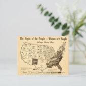  US Women's Suffrage Map (1919) Briefkaart (Staand voorkant)