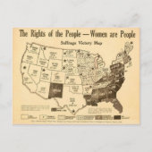  US Women's Suffrage Map (1919) Briefkaart (Voorkant)