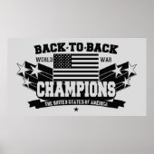 US World War Champions Black & White Poster (Voorkant)