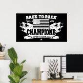 US World War Champions Black & White Poster (Thuiskantoor)