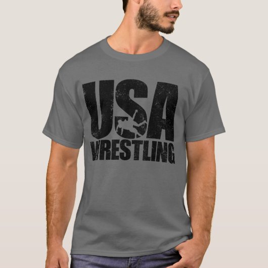 US Wrestling Mannen Wrestling Team Wrestler T-shirt (Voorkant)