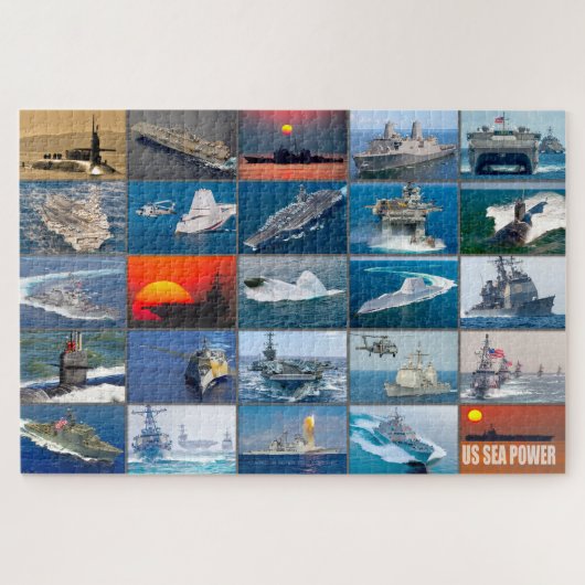 US ZEE POWER - Amerikaanse marineschepen "Montage" Legpuzzel (Horizontaal)
