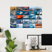 US ZEE POWER - Amerikaanse marineschepen "Montage" Poster (Thuiskantoor)