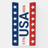 USA 1776 2026 250ste Jubileum Rood Wit Blauw Spandoek (Verticaal)