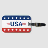 USA 1776 2026 250th Anniversary Red White Blue Bagagelabel (Voorkant (horizontaal))