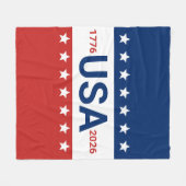 USA 1776 2026 250th Anniversary Red White Blue Fleece Deken (Voorkant (Horizontaal))