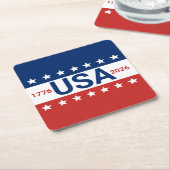 USA 1776 2026 250th Anniversary Red White Blue Kartonnen Onderzetters (Schuin)
