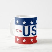USA 1776 2026 250th Anniversary Red White Blue Koffiemok (Voorkant links)