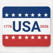 USA 1776 2026 250th Anniversary Red White Blue Muismat (Voorkant)
