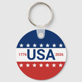 USA 1776 2026 250th Anniversary Red White Blue Sleutelhanger