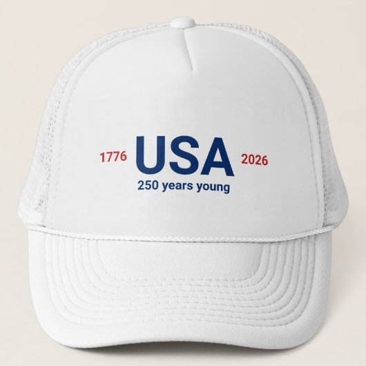USA 1776 2026 250th Anniversary Red White Blue Trucker Pet (Voorkant)