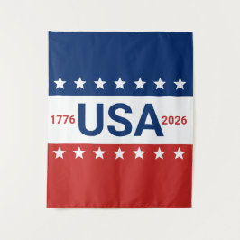 USA 1776 2026 250th Anniversary Red White Blue Wandkleed