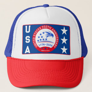 USA 1776-2026 Adelaar Embleem - Rood Wit Blauwe Me Trucker Pet