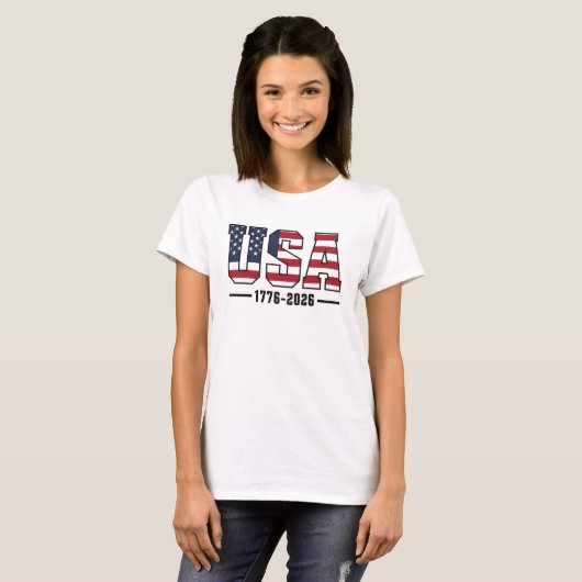 USA 1776–2026 T-shirt | Amerika 250 Patriottisch (Voorkant volledig)