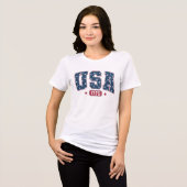 USA 1776" 4th of July – Navy Blue & Red Tones 4th Tri-Blend Shirt (Voorkant volledig)