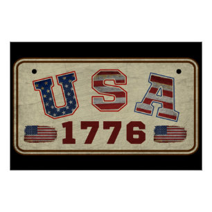 USA 1776  Amerikaanse vlag Perfect Poster