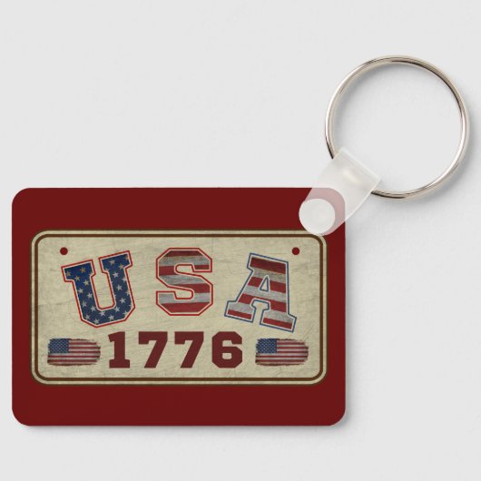 USA 1776  Amerikaanse vlag Sleutelhanger (Voorkant)