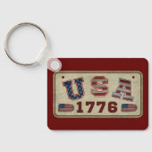 USA 1776  Amerikaanse vlag Sleutelhanger (Achterkant)