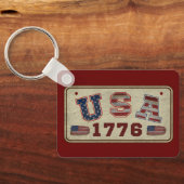 USA 1776  Amerikaanse vlag Sleutelhanger (Achterkant)