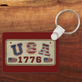 USA 1776  Amerikaanse vlag Sleutelhanger (Voorkant)
