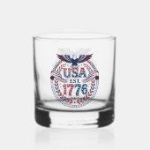 USA 1776 Erfgoed Embleem Whisky Glas (Achterkant)
