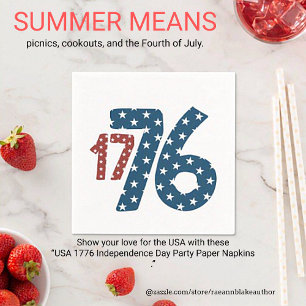 USA 1776 Onafhankelijkheidsdag Party Papieren serv Servet